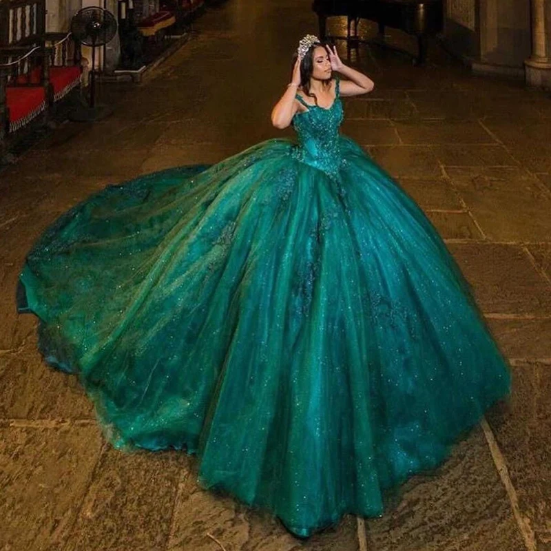 vestidos de quinceañera Green Appliques Lace Prom Dress Off Shoulder Customized Girl Party Dress vestidos de fiesta