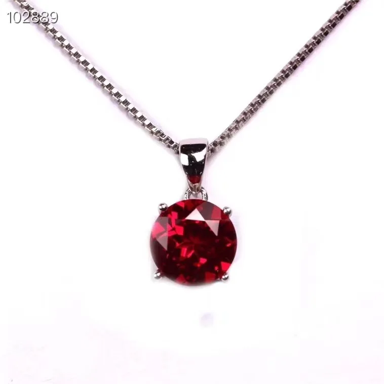 KJJEAXCMY boutique di gioielli in argento sterling 925 intarsiato naturale Granato pietra preziosa femminile pendente della collana supporto di prova popolare