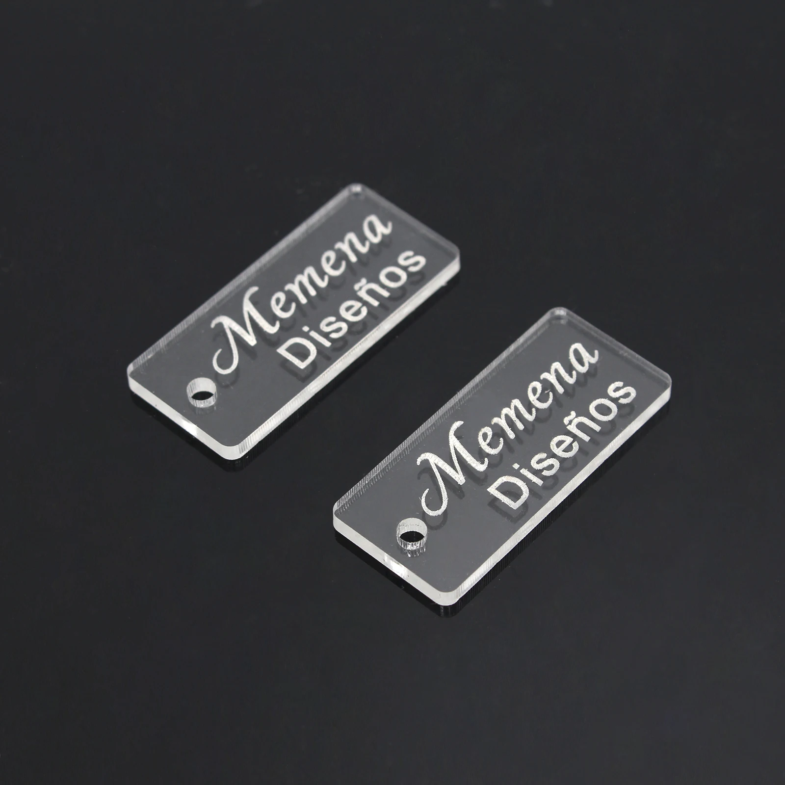 50x Personalized Engraved Acrylic Mirror Tags Clothing Tags Sew On Acrylic Labels, Custom Design Size For Box Labels Decorations