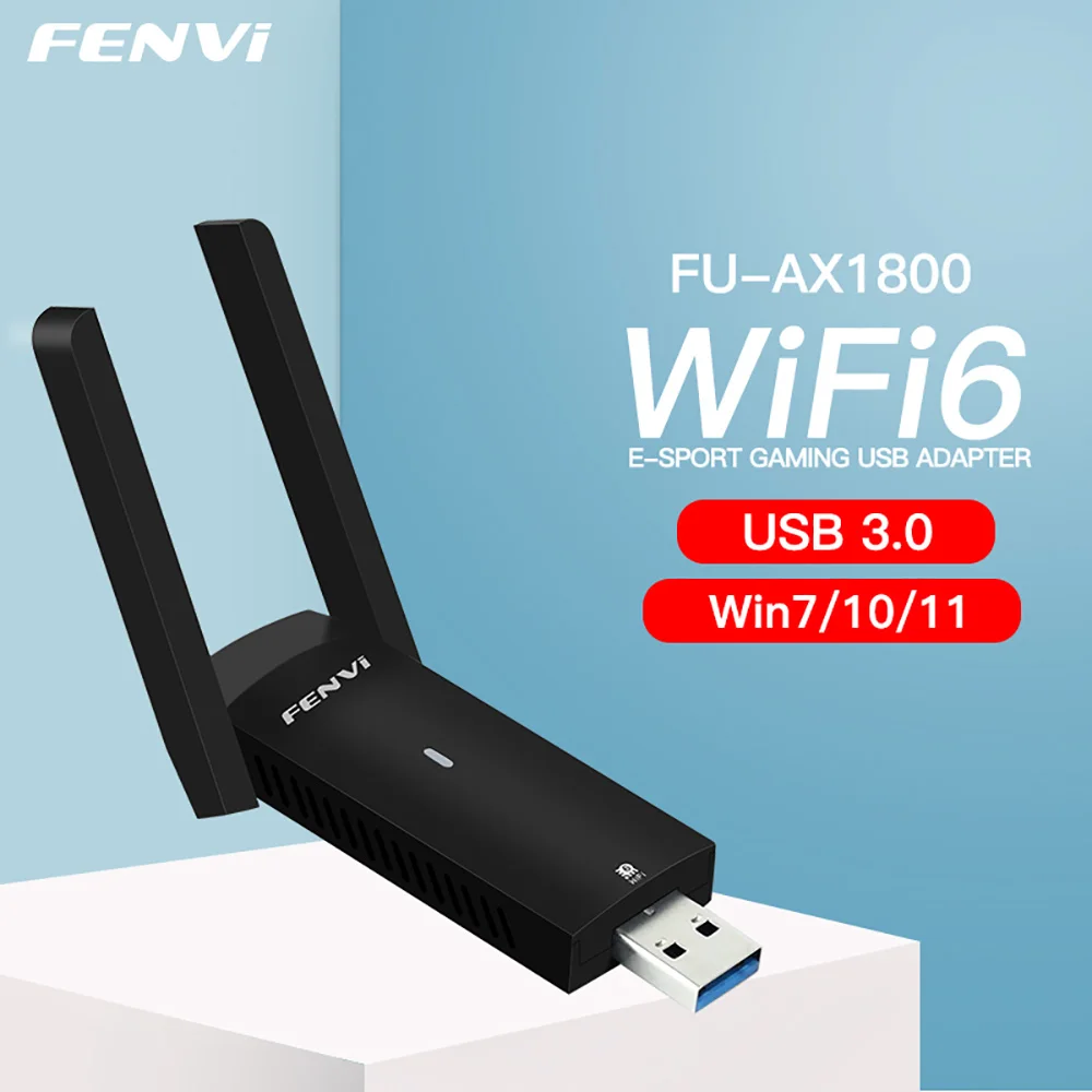 Wi-Fi 6 USB 3.0 1800Mbps Wireless Adapter AX1800 Network Card Lan WiFi Dongle Dual Band 2.4G/5GHz For Laptop/PC Windows 7/10/11