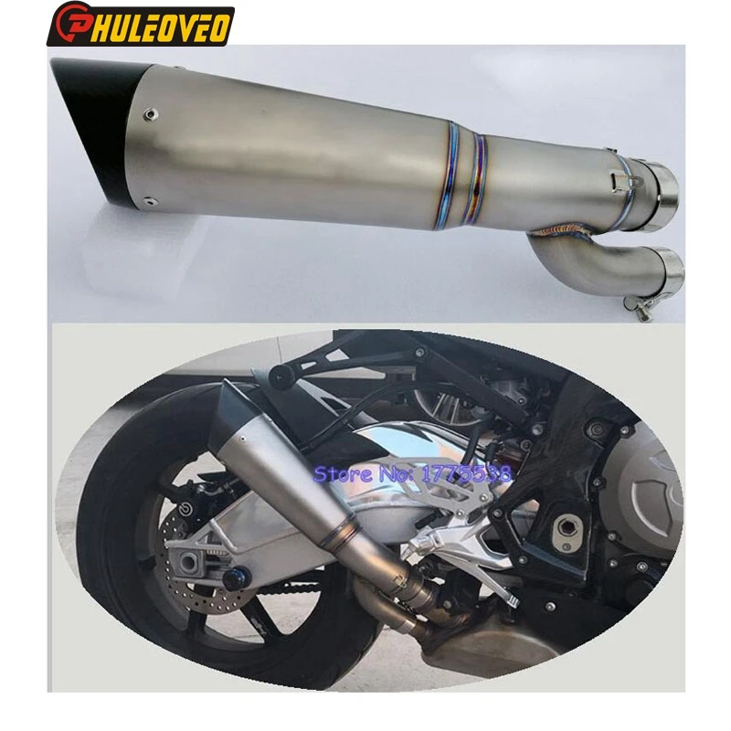 

Titanium Alloy for BMW S1000RR 2017-2018 Motorcycle Exhaust Muffler Escape Demper Link Pipe Carbon Tip Exhaust for 17-18 S1000RR