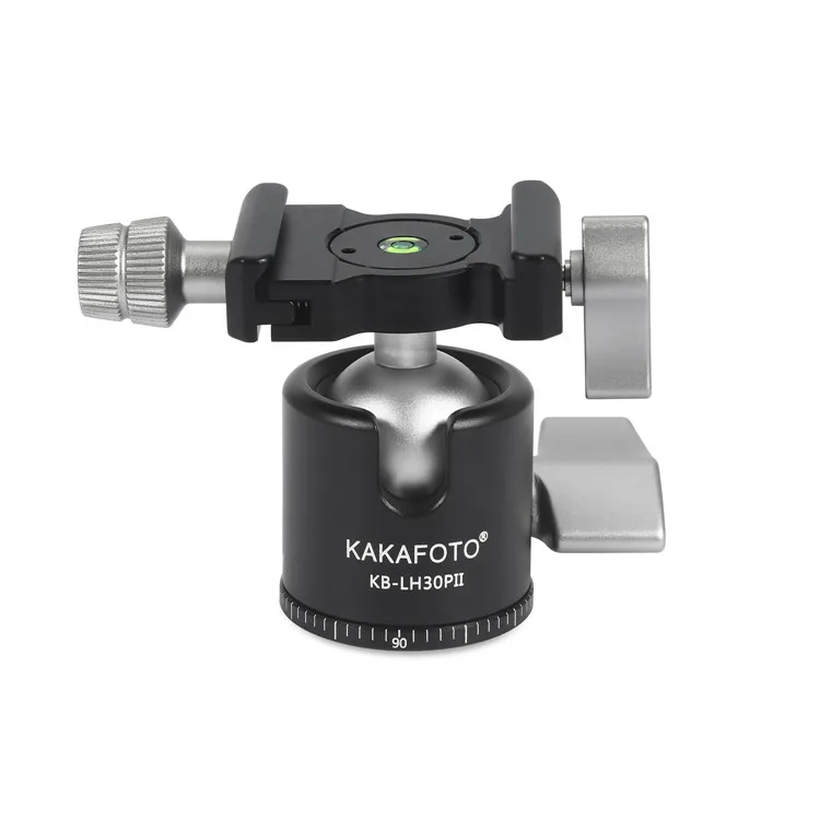 KAKAFOTO 30mm Compact Mini Portable Panoramic Low Profile Ball with Standard Screw Knob Clamp and Quck Release PlateKB-LH30PII