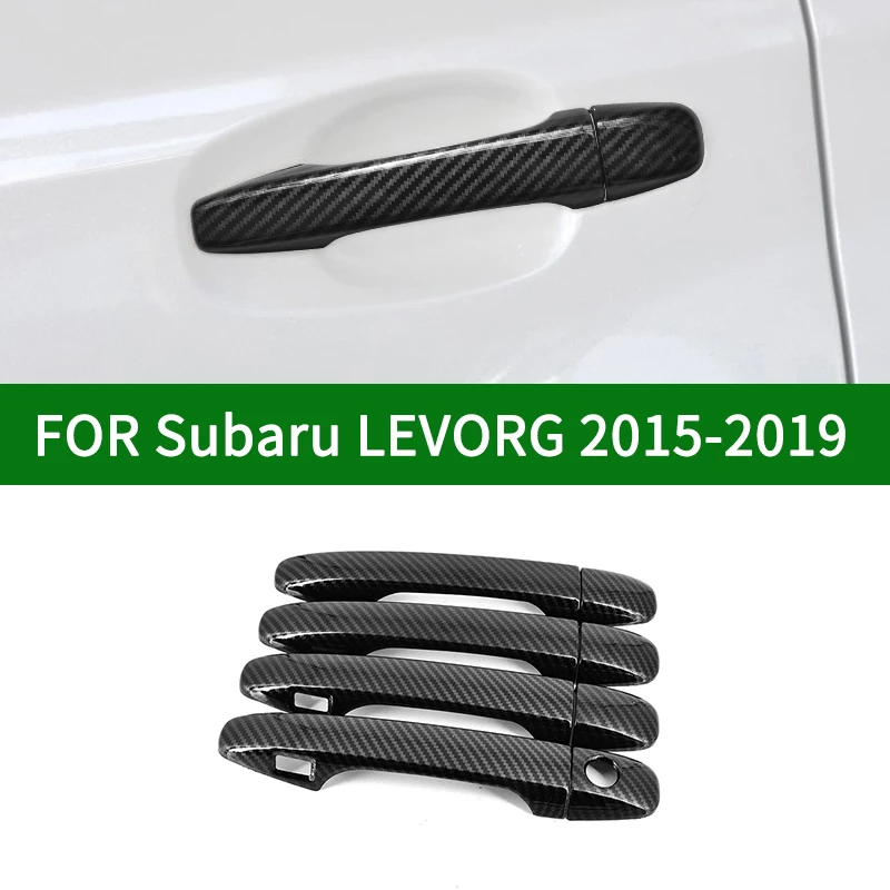 For Subaru LEVORG 2015-2019  Glossy Carbon fiber pattern  side Door Handle Covers Trims 2018 2016 2017