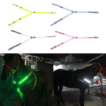 Imbracatura per cavalli a LED collare pettorale cinturino pettorale regolabile Halter briglia riflettente cinturino per briglia di sicurezza ad alta visibilità