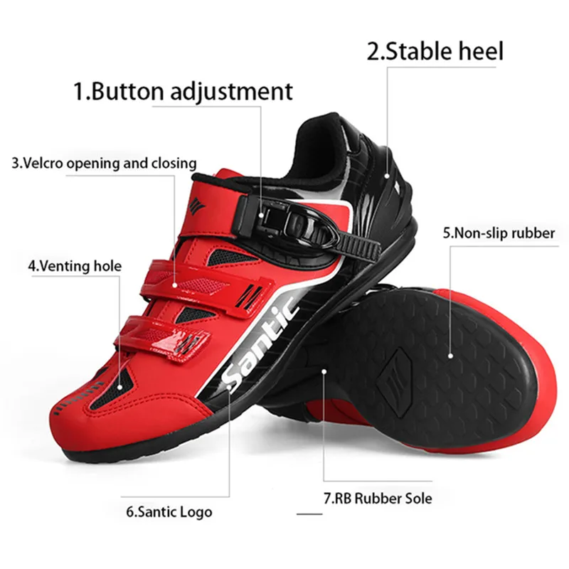 SANTIC Cycling Bike Bicycle Shoes Sneaker Breathable Outdoor Sport Professional Road Bicycle Shoes Non-Slip No-Lock Equipment