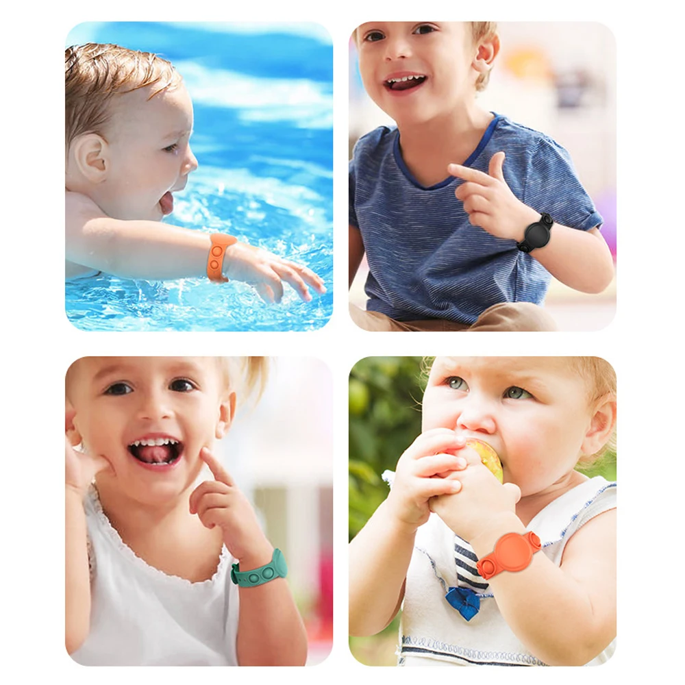 Braccialetto protettivo per AirTag custodia in Silicone liquido anti-smarrimento per Apple Airtag Tracker con cinturino Push-It Bubble Airtag