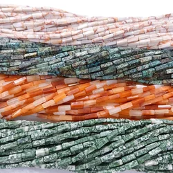 Fashion Natural Semi-precious Stone Agate Rose Quartz TigerEye Turquoise Beads 4*13mm Square Tube Jade Diy Jewelry Accessories