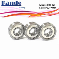 Kande Bearings 608 ABEC-1 608-2Z ABEC-3 608ZZ  ABEC-5 P5 608 ZZ Miniature Ball Bearing 8x22x7mm 608Z 608 ZZ