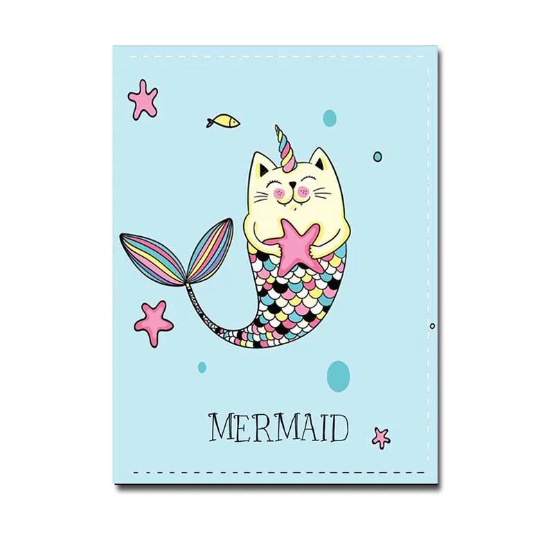 Nieuwe Reizen Accessoires Paspoorthouder Pu Leer Leuke Mermaid Eenhoorn Reizen Paspoort Cover Case Hoge Kwaliteit Card Id Houders