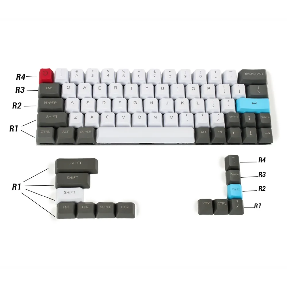 OEM Customized 81 Keycap Laser Engraving Thick PBT ANSI 61 64 68 GK61 RK61 Tofu65 Tada68 ZJ68  Mechanical Keyboard