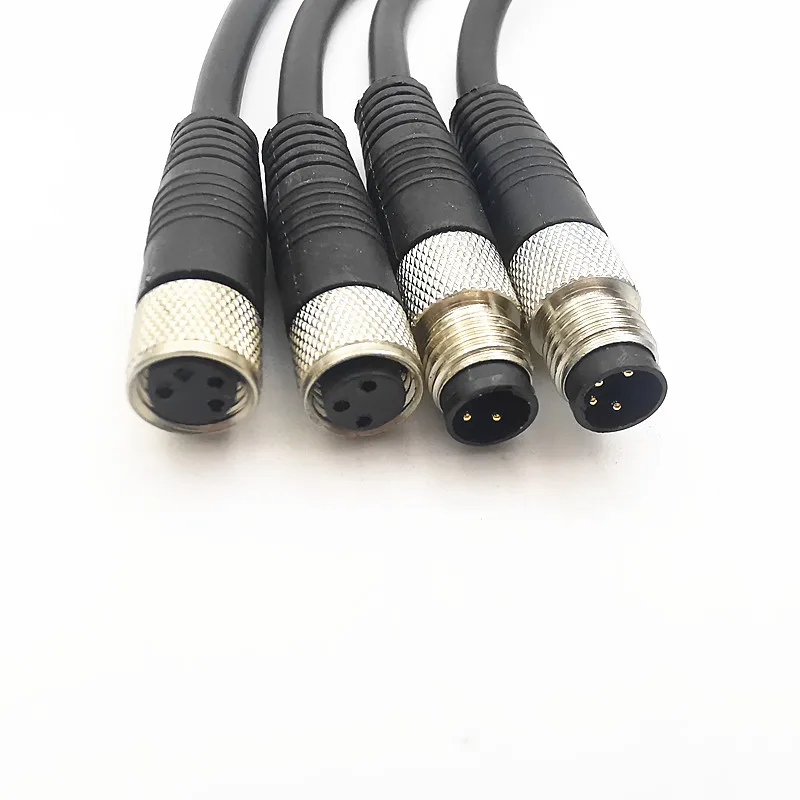 M8 Sensor Connector 5m PVC Cable Waterproof Plug Male&Female 3&4 Pin Straight&Angle for Aviation Industry Eletrical Adapter