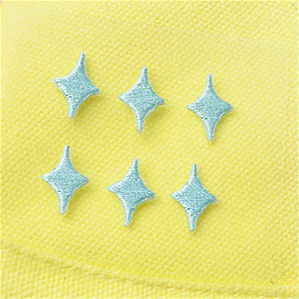 MAXSIN FUN 6 Pc/Set High Quality Embroidered Colorful Four-Angle Star Patch Iron On Clothes Dress Jacket Garment Appliques DIY