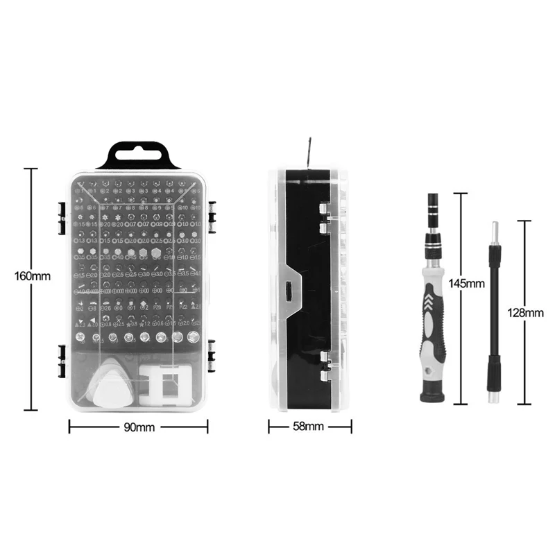 115in1 precisão chaves de fenda conjunto bit torx magnético hex bit parafuso driver telefone/computador reparação ferramentas manuais kit multifuncional