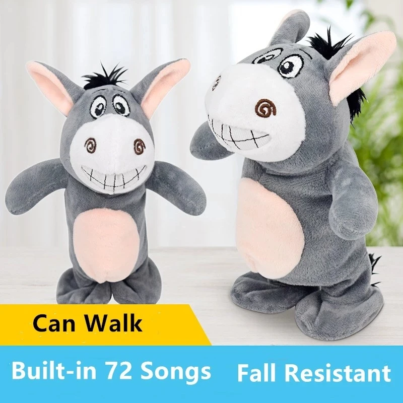 Cute Electric Plush Toy Dog Electric Toy Robot Pet Sing Walk Rocking Recording Speak Animal Nodding Donkey Doll Gifts Kid Friend