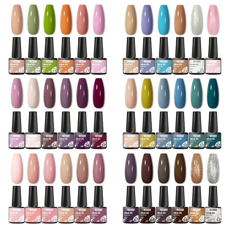 Mtssii 10/6/4 pçs uv gel conjunto de verniz de gel semi permanente brilho cor gel embeber uv led gel verniz diy manicure kit