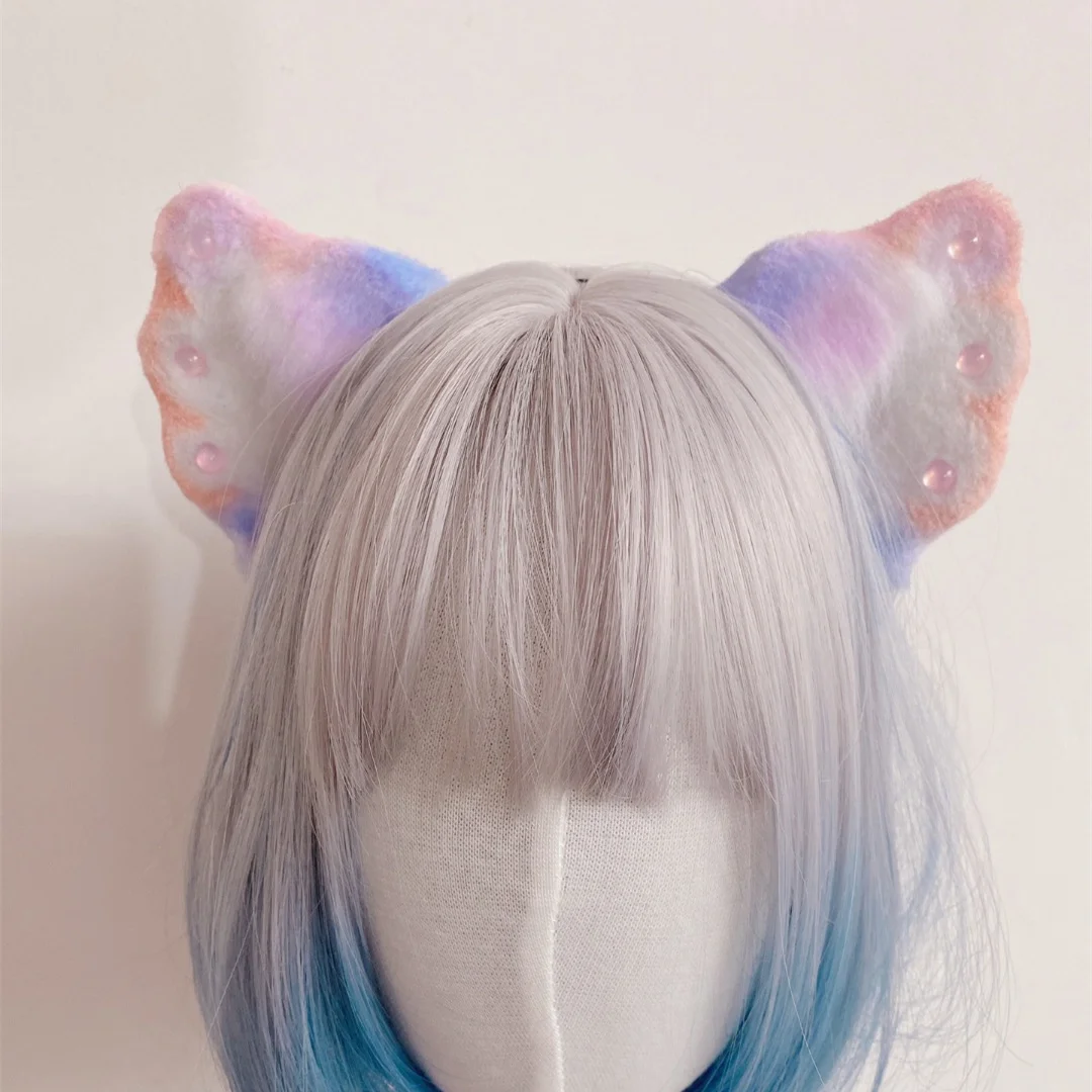 

Handmade Adjustable Furry Wolf Fox Ears Headband Simulation Fluffy Plush Animal Hair Hoop Headband Cosplay Halloween accessori