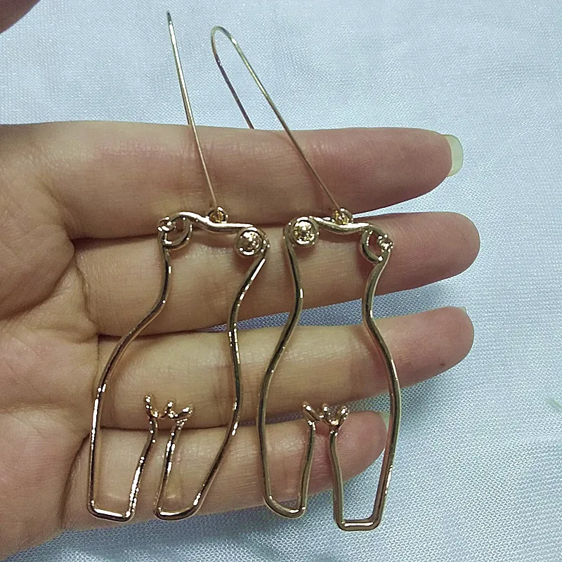 E239 أقراط الجسم المعدنية للنساء ، تفريغ الهندسة التجريدية هوما الجسم سبيكة إسقاط أقراط ، مزاجه اكسسوارات بالجملة #6