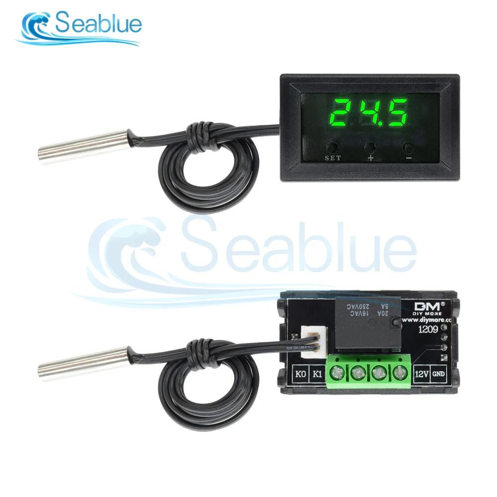 W1209 DC 12V LED Digital Thermostat Thermometer Temperature Controller Regulator Switch With Thermal NTC Sensor Probe