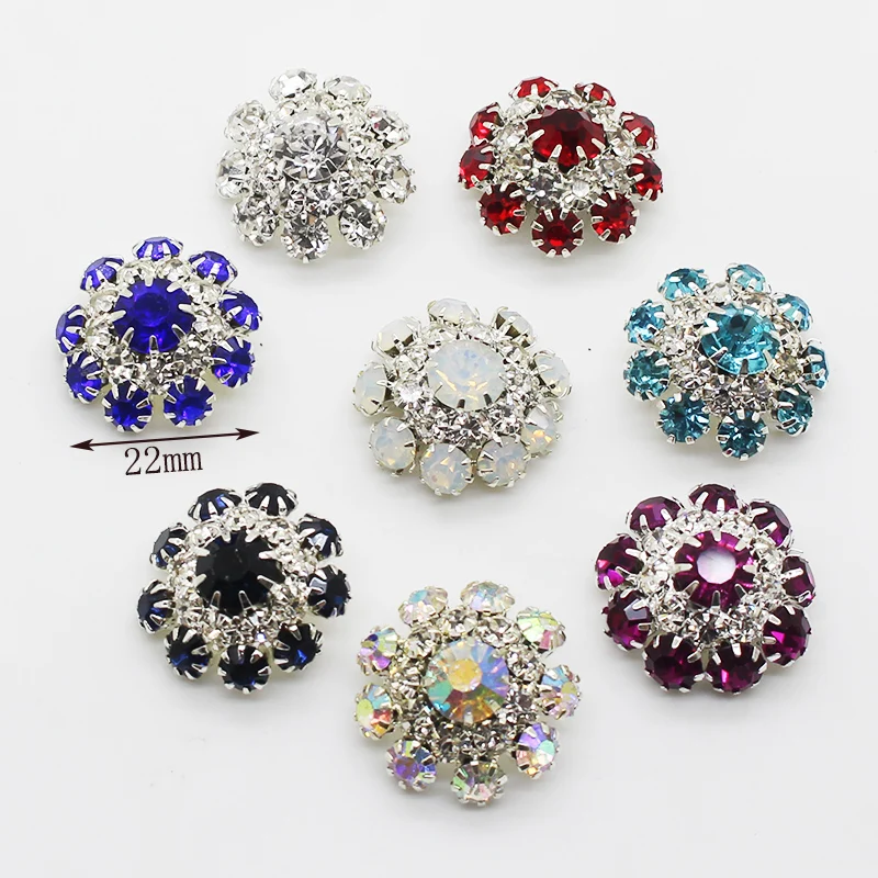 ZMSEY Special 5Pcs Global Explosive Rhinestone Electroplating Alloy Decorative Button DIY Handmade Garment Sewing Button