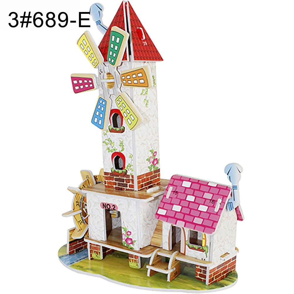 Modelo de Montagem de Castelo Para Crianças, Cartoon 3D, Brinquedo De Papel, Aprendizagem Precoce Construção, Presente DIY, Puzzle Casa, Padrão