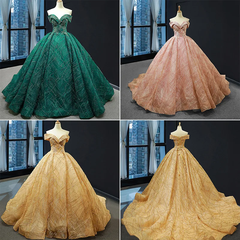 Gaun Quinceanera Renda Mewah Gaun Pesta Klasik Gaun Bola Rok Besar Tanpa Bahu Gaun Prom Antik Vestidos Kustom