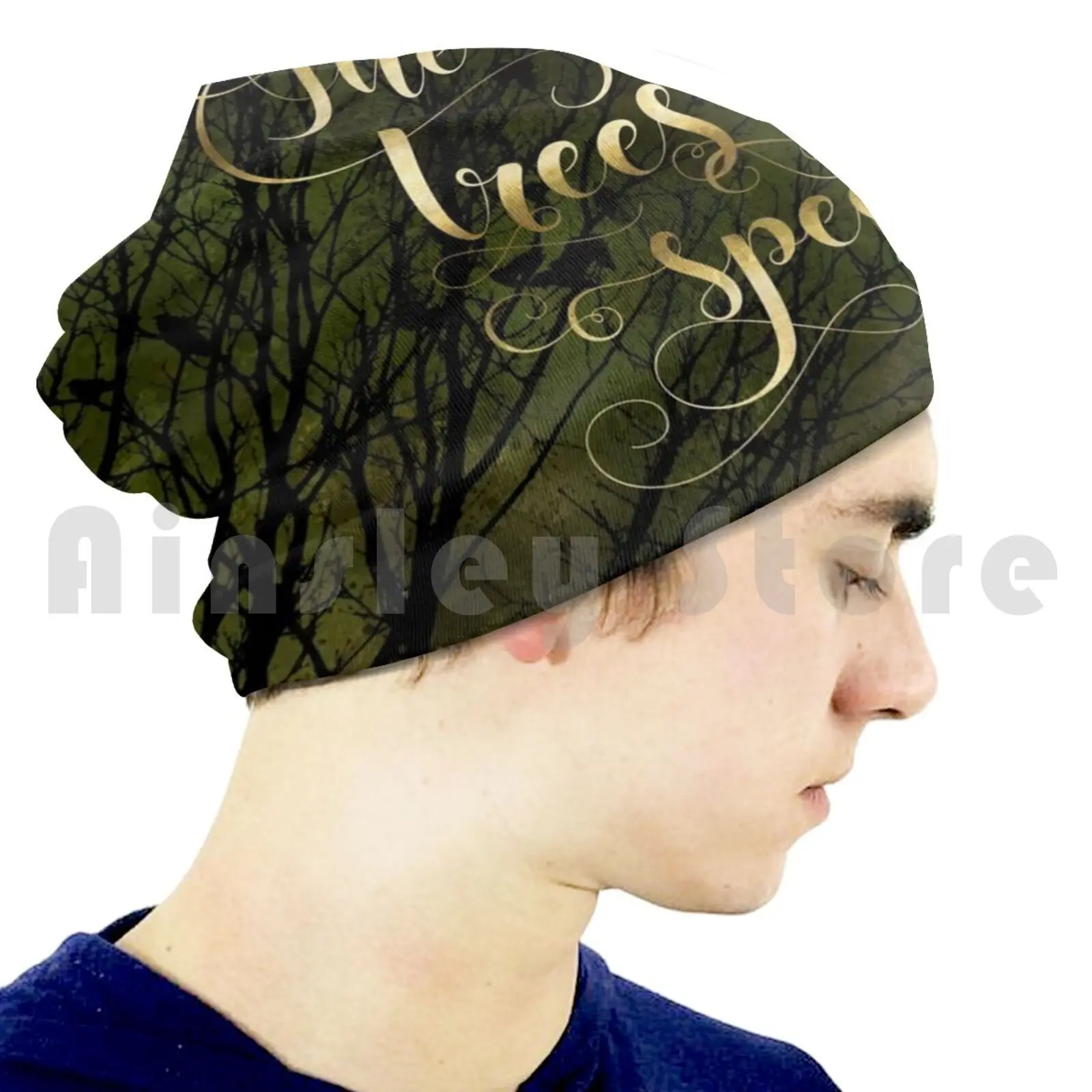 Drzewa mówić łacina. The Raven Boys Beanie Hedging Cap DIY Print Cushion The Raven Boys The Raven Cycle Trees Latin