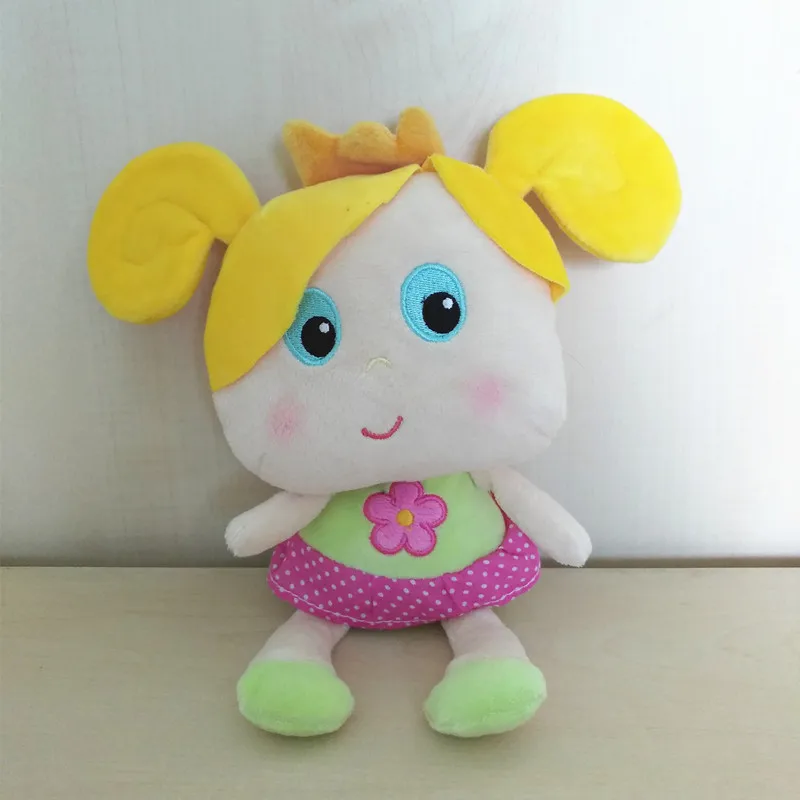 Stuffed Doll 22cm Embroidered Girl With Pigtail Soft Velboa 100% Polyester Cute Baby Plush Toy Children's Birthday Gifts