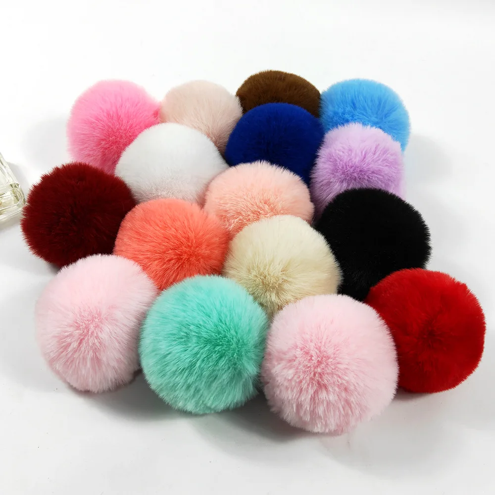 8cm DIY Fluffy Ball Pompon Faux Fur Pompom Large Multicolor Plush Pom Pom For Crafts Garland Decorative Keyrings Garments Decor