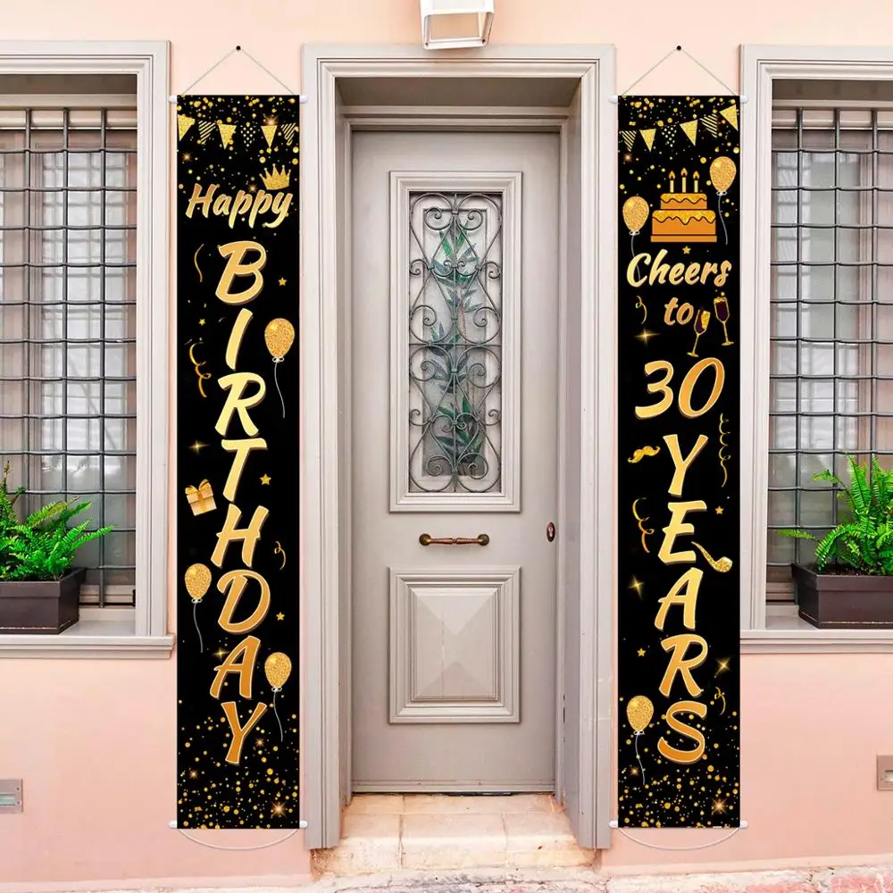 

Black Gold Balloon Set Happy Birthday 30 Years Balloons 30th Birthday Party Decoration Adults Foil Latex Baloon 30 Birthday
