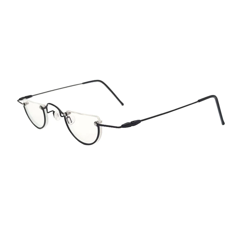 Retro small round metal half moon reading glasses vintage prescription of myopia optics is small eyeglasses 1.0 2.0 3.0 4.0