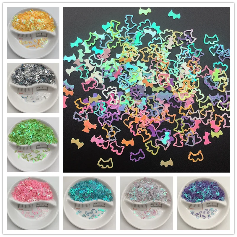 4mm Lovely Dog Shape PVC loose Sequins Glitter Paillettes for Nail Art Manicure, Wedding Confetti,Accessories for Ornament/Craft