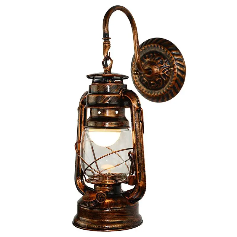 

New Drop Ship Vintage LED Wall Lamp Retro Kerosene Wall Light Barn Lantern European Rustic Antique Style