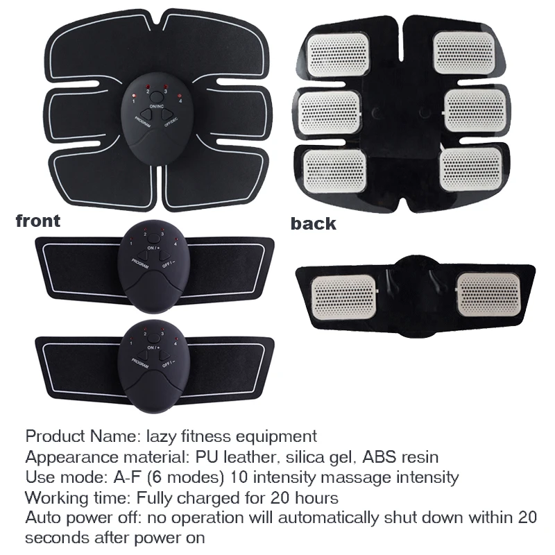 EMS Wireless Muscle Stimulator Trainer Smart Fitness Abdominal Training Electric Weight Loss Stickers Body Slimming Belt Unisex