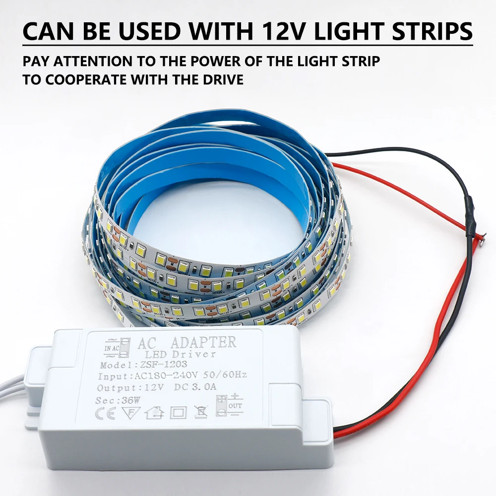 Imagem -05 - Led Iluminação Transformadores Ac220v para Dc12v Led Driver Fonte de Alimentação 12v para Led Strip Luzes 5a Adaptador 6w 12 24 36 48 60