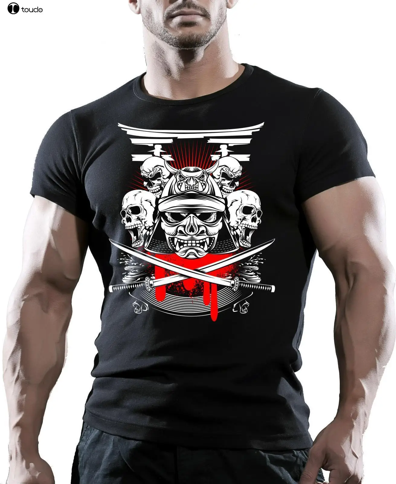 Nuovo arrivo moda Uomo Samurai Testa Uomo Palestra Bodybuilding t-Shirt Allenamento Vestiti Allenamento Tee Shirt