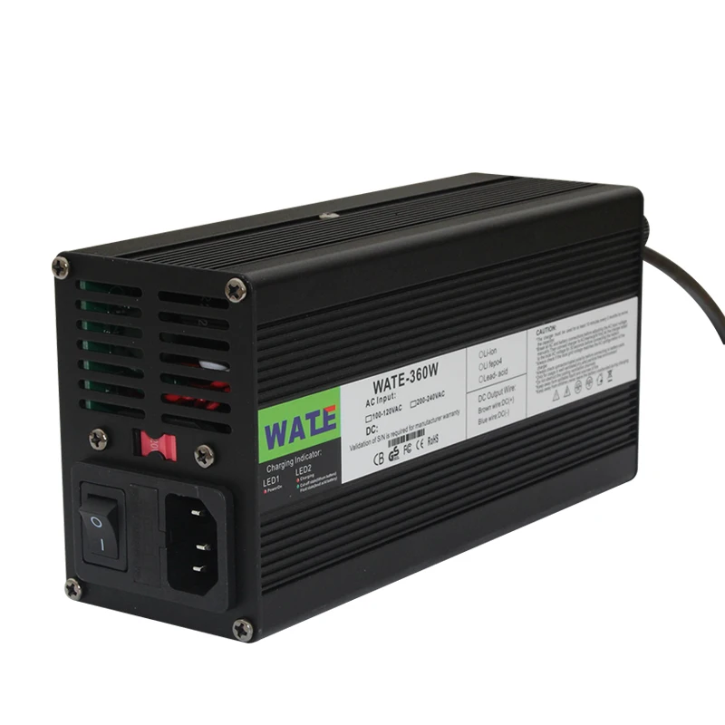 14.6V 20A Charger 4S 14.4V LiFePO4 Battery Smart Charger High Power With Fan Aluminum Case WATE