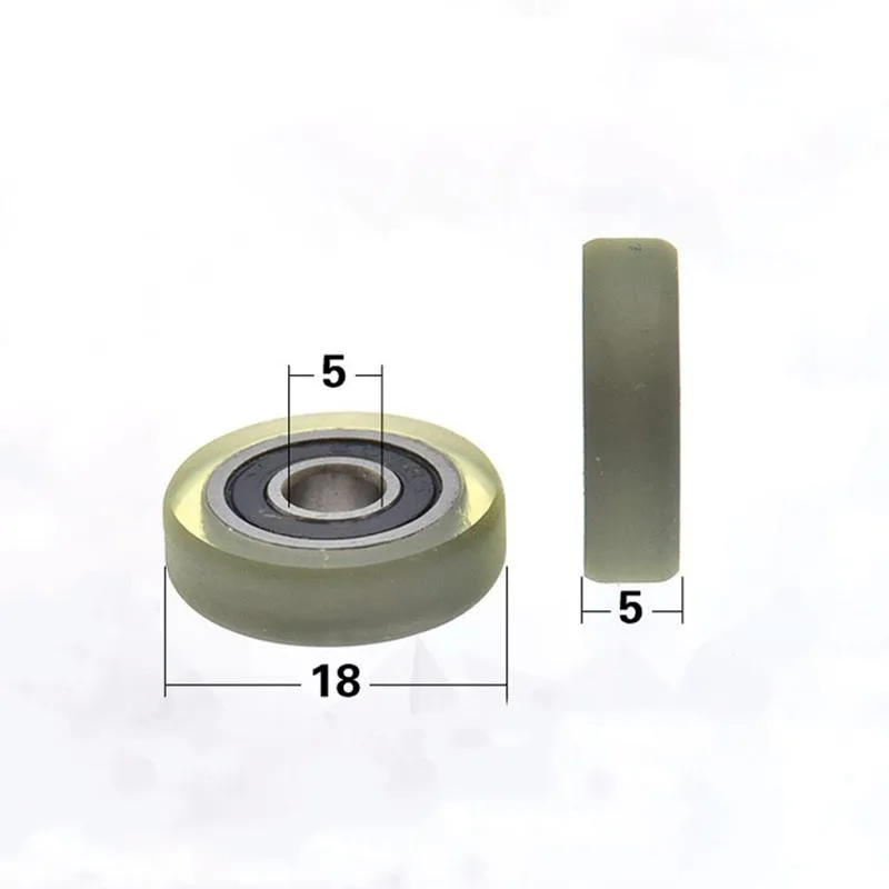 10pcs/50pcs PU coated Bearing PU60518-5 5*18*5mm 605-2RS 605RS Roller Friction Pulley wheel 5x18x5 mm