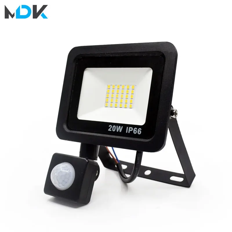 10W 20W 30W 50W 100W Led Flood Light With Adjustable PIR Sensor SMD 2835 Floodlights Outdoor Lighting For Street Square