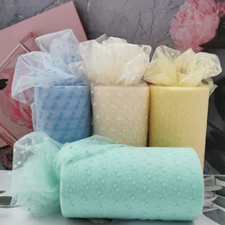 10cm 25Yards Polka Dot Tulle Roll Spool Fabric Ribbon DIY Hair Accessories Tutu Skirt Gift Craft Party Wedding Decoration