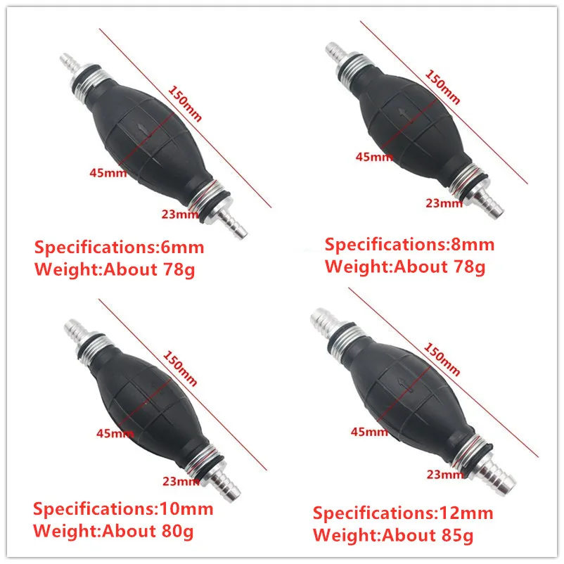 WINTUWAY Universal Motorcycle Fuel Pump 6/8/10/12mm Option Gasoline Diesel Hand Pump Pumping Pipe All Fuel Gasoline Boats Supply