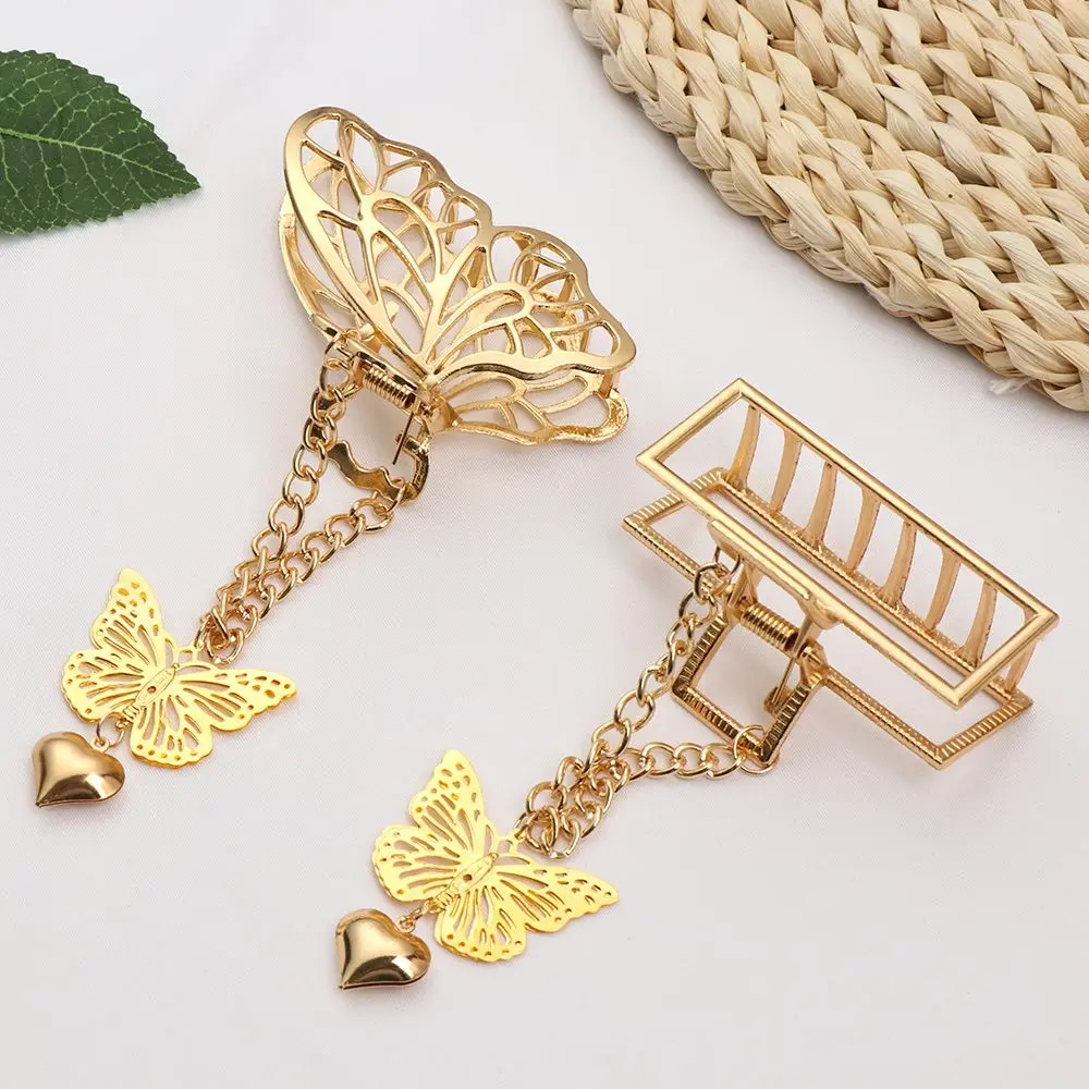 Girls Woman Elegant Headwear Party Accessories Hair Pins Metal Hairgrip Hair Claws Butterfly Tassel Hollow Out Barrettes