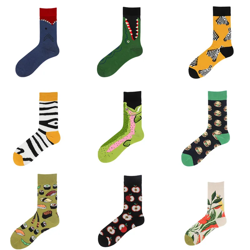 

Fashion Creative Harajuku Women Socks Cute Frog Burger Salmon Socks soft breathable casual stretch socks sport Skateboard Socks