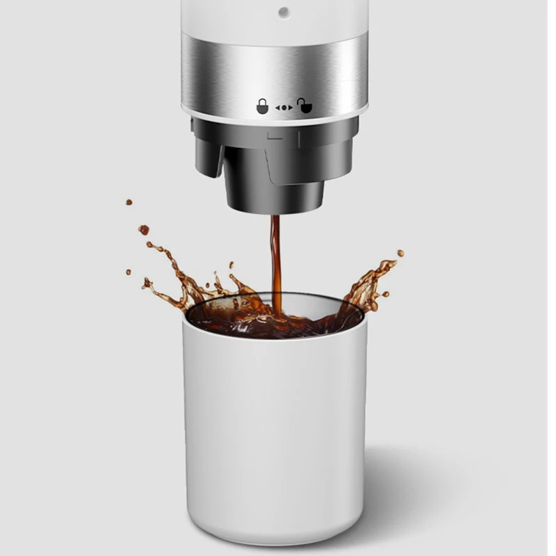 Draagbare Automatische Capsule Koffie Pot Huishouden Koffie Machine Mini Auto Reizen Handheld Koffiezetapparaat Fles