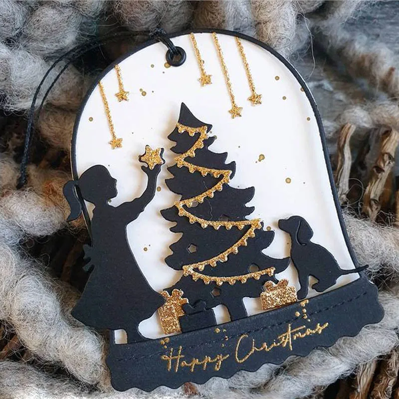 Christmas tree kid dog Metal Cutting Dies For DIY Scrapbooking Album Embossing Paper Cards Decorative Crafts