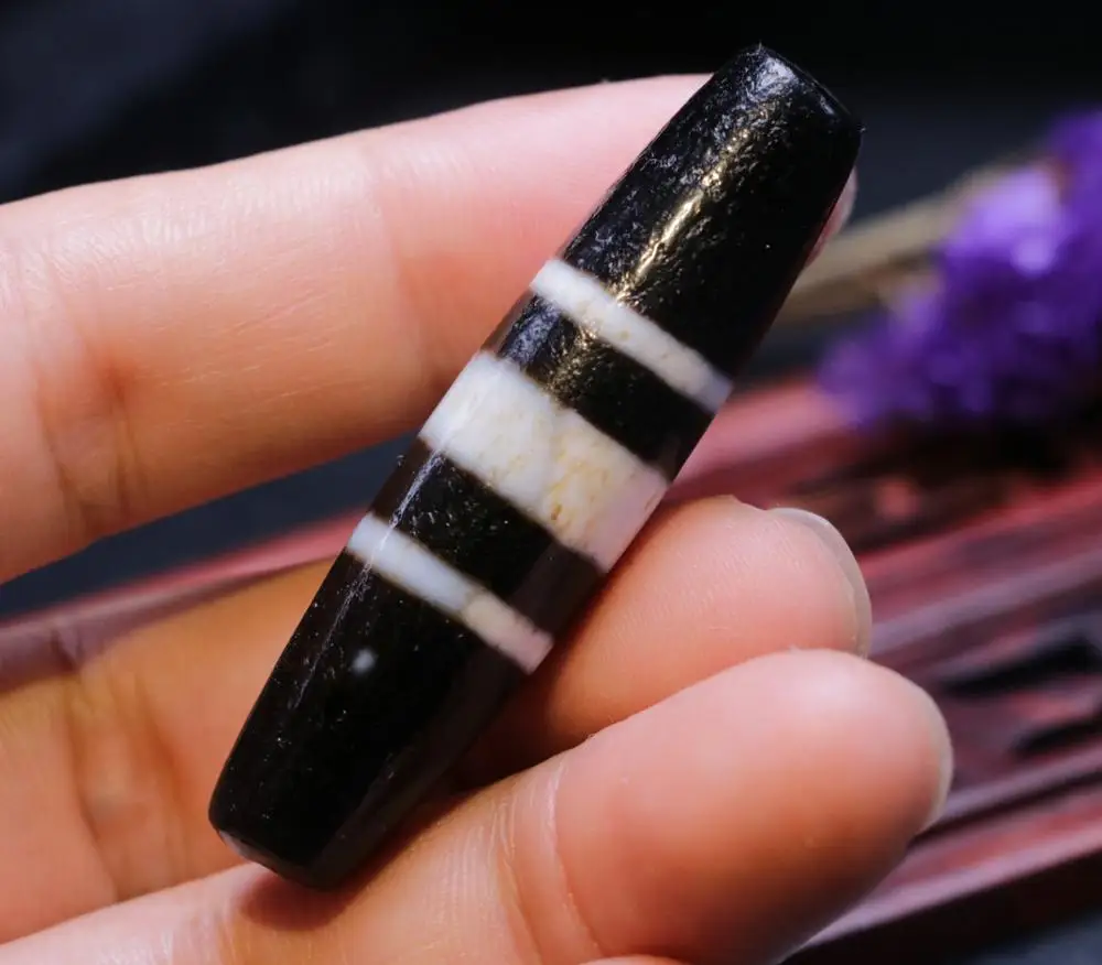 

Royal Magic Tibetan Old Oily Agate Patina 3 Line Healer Medicine dZi Bead Amulet LKbrother Sauces Top Quality Guarantee