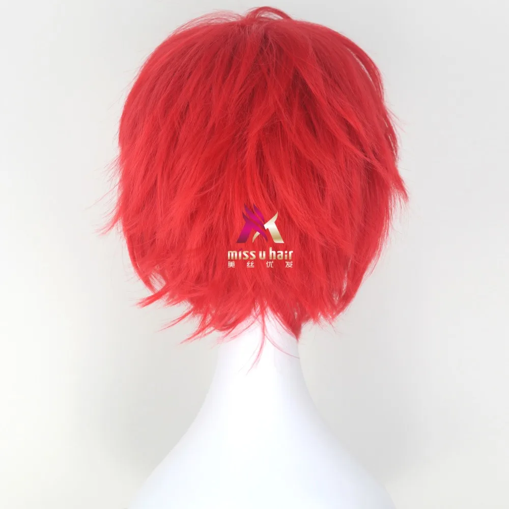 Re:Life in a Different World from Zero Reinhard van Astrea Cosplay Wigs 30cm Red Synthetic Hair Perucas Cosplay Wig +wig cap