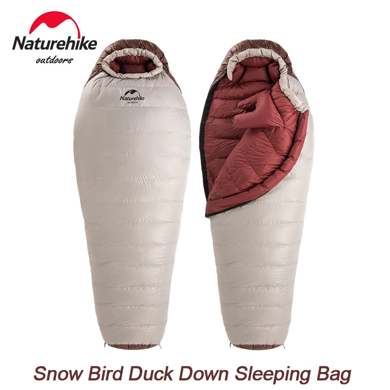 Sacco a pelo invernale Naturehike Snowbird Duck Down Mummy Adult Home Outdoor Camping sacco a pelo-15 ℃ Warm Ultralight Waterproof