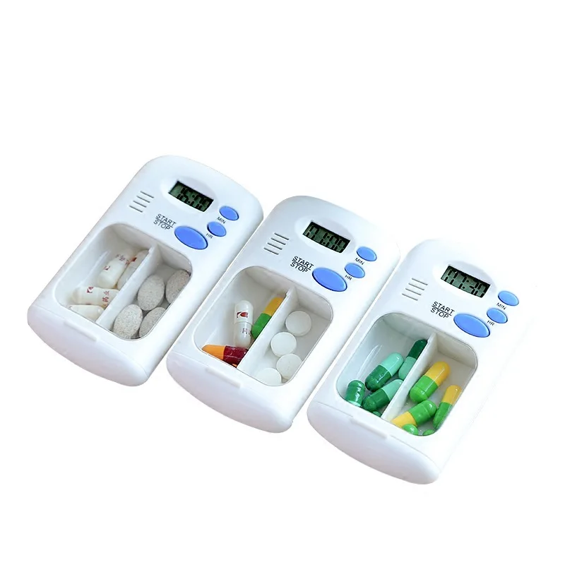 Mini Portable Pill Reminder Drug Alarm Timer Electronic Box Organizer LED Display Alarm Clock Remind Small First Aid Kit