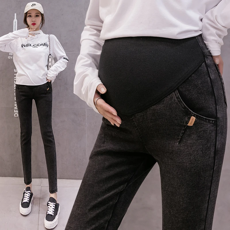 Pregnancy Abdominal Pants Boyfriend Jeans Maternity Pants for Pregnant Women Clothes High Waist Trousers Loose Denim Jeans