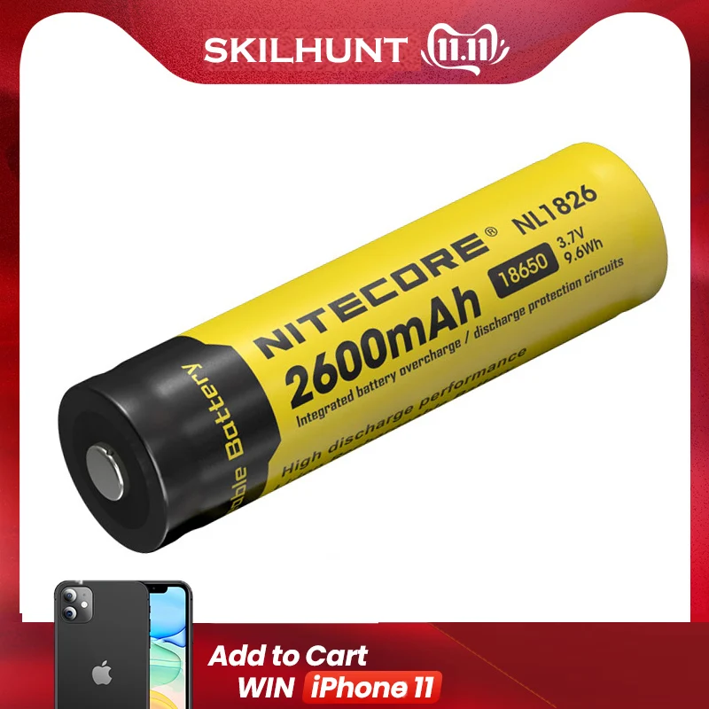 Nitecore NL1826 2600mAh 18650 3.7V Rechargeable Li-ion battery (NL1826)